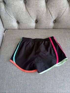 Nike Black Kids Athletic Shorts with Neon Trim